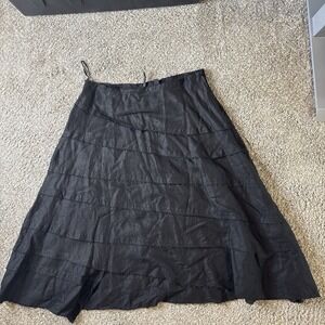 ISDA & Co Women's Black Cotton Lined A-Line Skirt Size 14